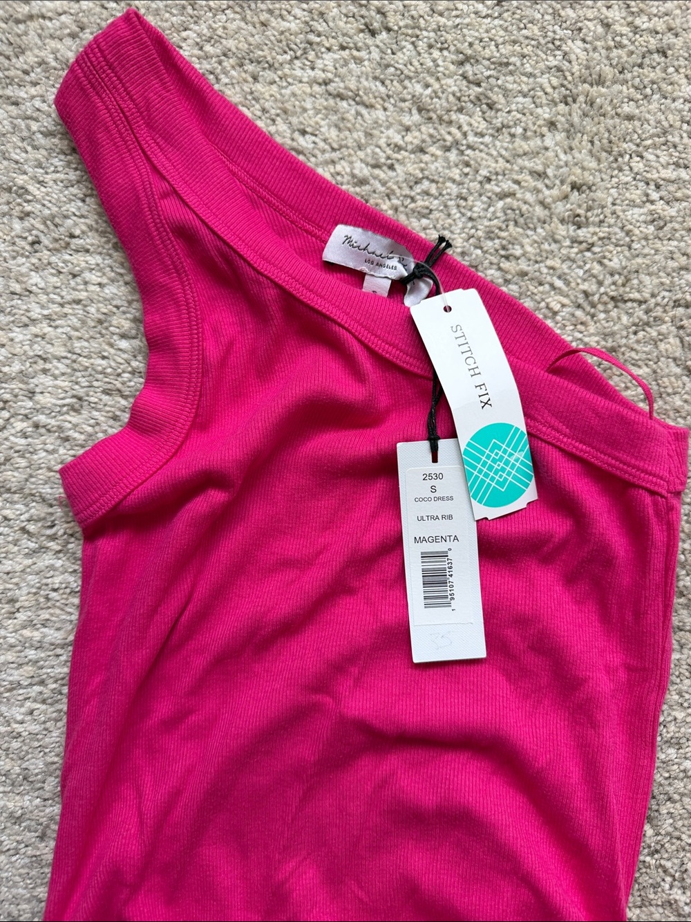 Michael Stars One-Shoulder Ruched Maxi Dress in Fuchsia - Picture 3 of 6